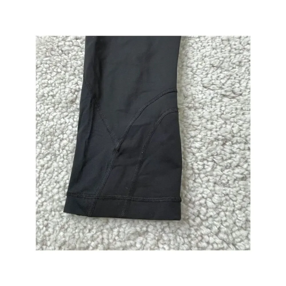 Lululemon Run Inspire Crop Legging Black Womens 8 FLAW